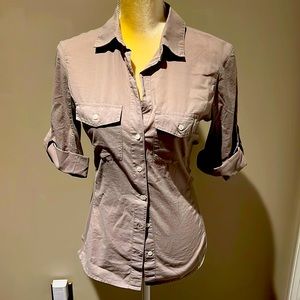 James Pearce Contrast Panel 3/4 Sleeve Shirt